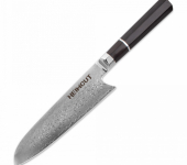 HC/OCTA-SA-18 Нож кухонный, Santoku 18 см, дамасская сталь VG10 (67 слоев), рукоять черное дерево (DSK-EK)