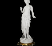 Статуэтка "Купальщица" белый с золотом, Porcellane Principe