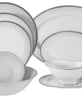 Обеденный сервиз Вуаль белая 50 предметов на 12 персон