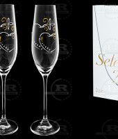 Набор бокалов для шампанского (2шт) "Свадебные сердца"