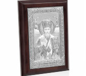 Декоративное панно "Николай Чудотворец", декор серебряного цвета, 14х19 cm PD254E/1