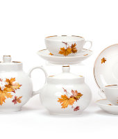 Чайный сервиз 14/6 "Рубин - Осень", Дулёвский фарфор