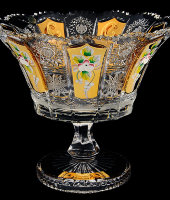 Салатник на ножке 20 см, хрусталь с лепкой, Aurum Crystal