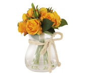 Декоративные цветы Розы жёлтые в стекл вазе