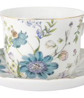 Чашка с блюдцем Лазурь большая в подарочной упаковке