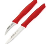 Набор ножей (2 шт.) для чистки и нарезки овощей, рукоять красная, Arcos