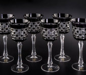 Бокалы для воды "Чёрный бриллиант", набор 6 шт, Cristallerie DE Montbronn
