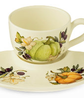 Чашка на блюдце-подносе Тыква