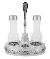 Набор для специй Британи: солонка, перечница, 2 бутылки для масла и уксуса