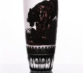 Ваза хрустальная "Аладдин - Тигр", черный, 5040/32, Arnstadt Kristall