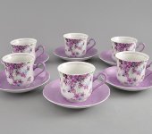Чайный набор на 6 персон Мэри-Энн "Лиловые цветы", 2391, Leander
