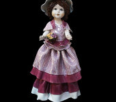 Статуэтка "Кукла стоящая и держащая кашпо с цветами", Zampiva