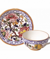 Чашка и блюдце для завтрака "Пионы", Gien