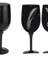 Винный набор 3 пр. Фужер черный глянцевый