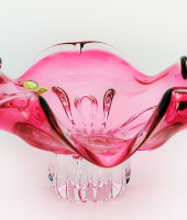 Конфетница рубин, гутинское стекло, Egermann