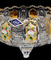 Салатник на ножках 13 см, хрусталь с лепкой, Aurum Crystal