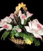 Корзинка с розами, F2300, элитный фарфор, Dea Capodimonte