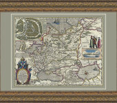 Карта России - с гравюры Гесселя Герритса (Амстердам, 1614 г.)