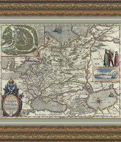 Карта России - с гравюры Гесселя Герритса (Амстердам, 1614 г.)