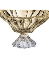 Салатник на ножке 33см "Plantica" амбер, Aurum Crystal s.r.o.