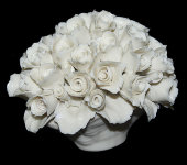 Декоративная корзина с розами, Artigiano Capodimonte