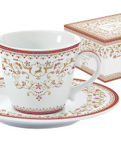 Чашка с блюдцем Новогодняя карусель в подарочной упаковке