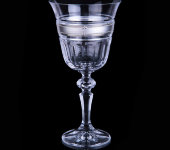 Набор для вина, 6 бокалов, отделка серебряного цвета, 18х9 см CR1804BC