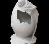 Статуэтка "Пьеро у разбитого яйца", белый, Elite & Fabris