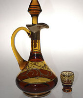 Набор для ликера амбер, графин и 6 рюмок, Egermann