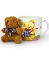 Набор кружка и мишка (Зеленый рисунок), АККУ