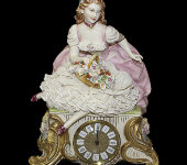  Часы "Дама с цветами", Porcellane Principe