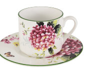 Чашка с блюдцем Цветы и птицы