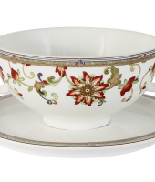 Суповая чашка на блюдце Кардинал