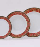 Набор тарелок 18/6 Сабина "Красная лента", 0979, Leander