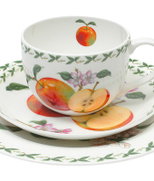 Набор: чашка, блюдце, тарелка Яблоко в подарочной упаковке