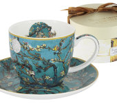 Чашка с блюдцем Цветущий миндаль (Ван Гог)