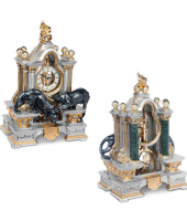 Часы "Два чёрных тигра" зелёный, Linea Argenti