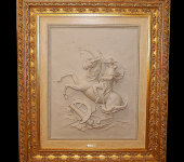 Барельеф "Наполеон", белый в рамке золотого цвета, Porcellane Principe
