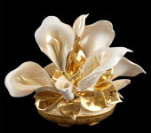 Декоративная композиция "Каллы в корзине", бежевый с золотом, Ahura
