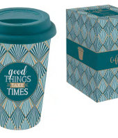 Кружка с крышкой (зелёная ) TRAVEL MUG в подарочной упаковке