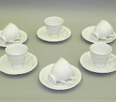 Набор чашек для кофе, 6 шт, Соната "Белый фарфор", 0000, Leander