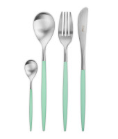 Набор столовых приборов 24/6, с ручками цвета мяты, "MIO matte celadon", Cutipol