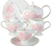 Чайный сервиз Розовые цветы 21 предмет на 6 персон