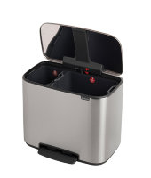 Мусорный бак BO PEDAL BIN двухсекционный с защитой от отпечатков, 11+23л, 121241, Brabantia