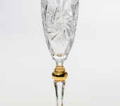 Набор бокалов для шампанского "Pinwheel Gold", 6 шт, хрусталь, Bohemia Jihlava