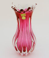 Ваза рубин, 27 см, гутинское стекло, Egermann