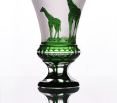 Ваза хрустальная "Аладдин - Жирафы", зеленый, 5440/26, Arnstadt Kristall