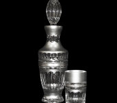 Набор для виски,  графин + 6 бокалов, отделка серебряного цвета, 6,5х10  см CR1810A