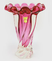 Ваза рубин 30 см, гутинское стекло, Egermann