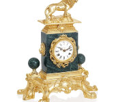 Настольные часы со львом позолоченные, Linea Argenti